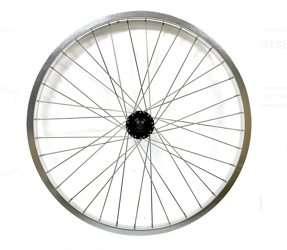 Fit Bike 26″ Covid Cruiser Wheelset Silver W/black Hubs - Image 4
