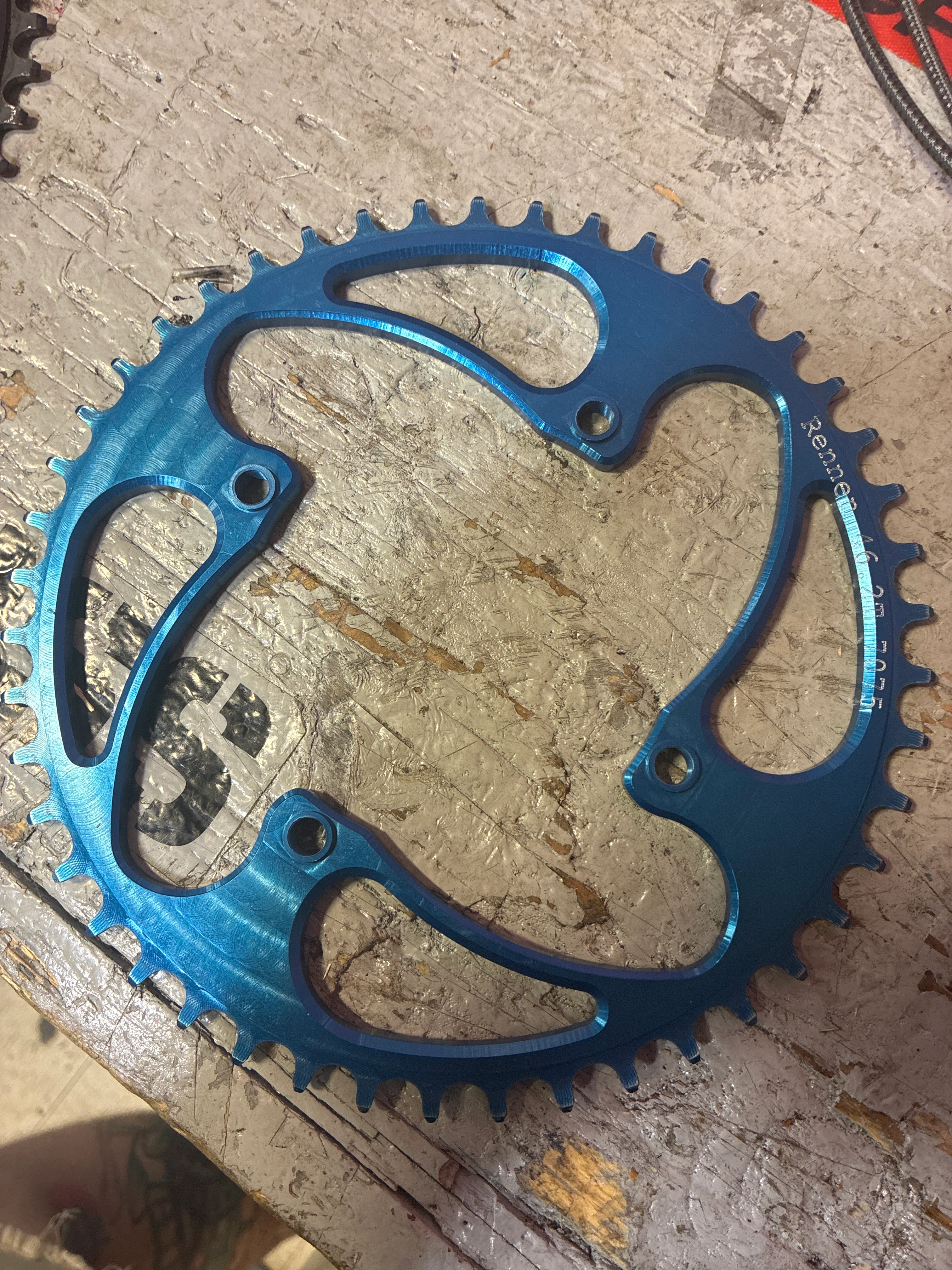 rennen 46.2 4bolt chainring blue - Image 2