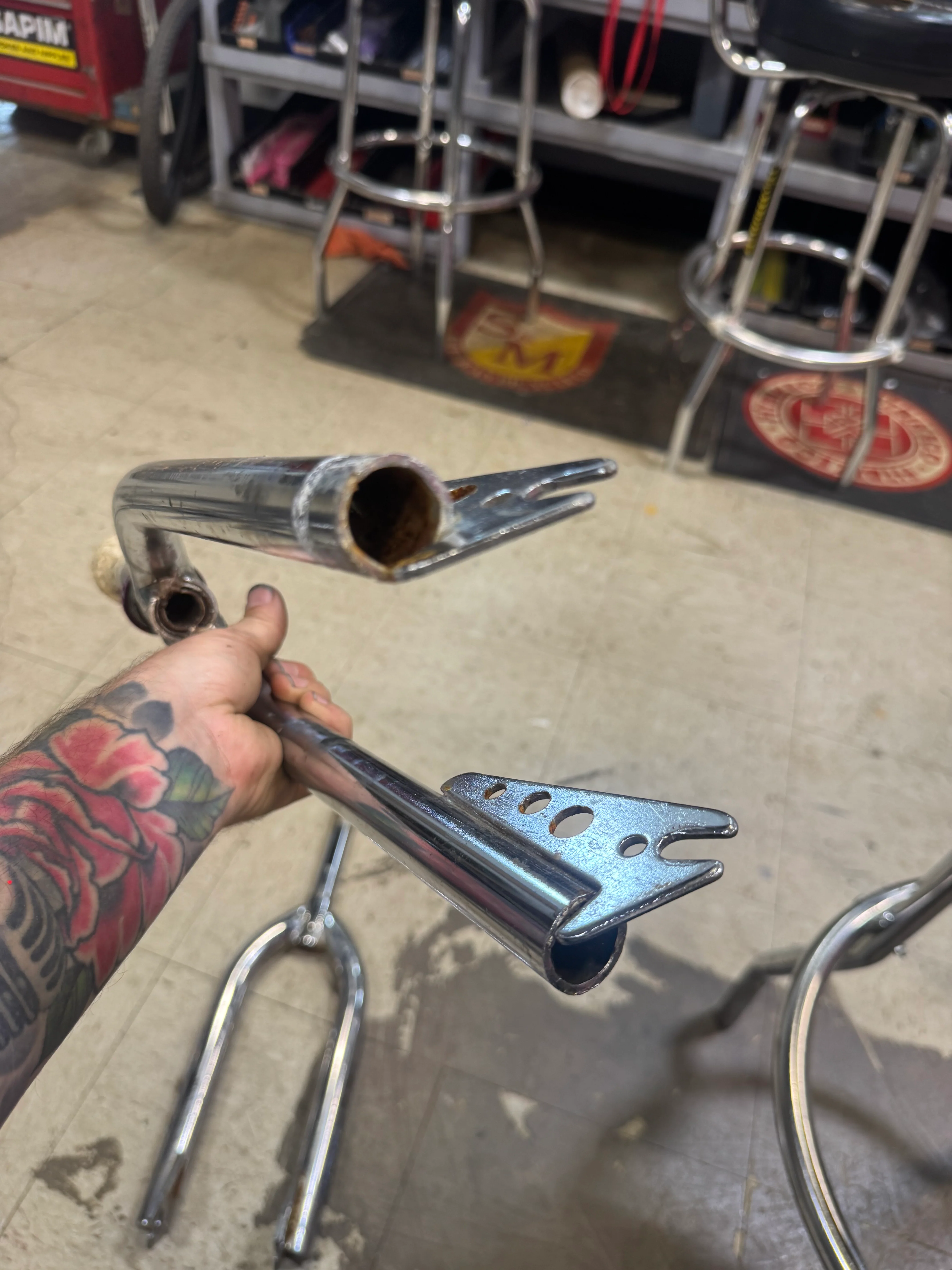 Vintage Oem chrome forks threaded - Image 3