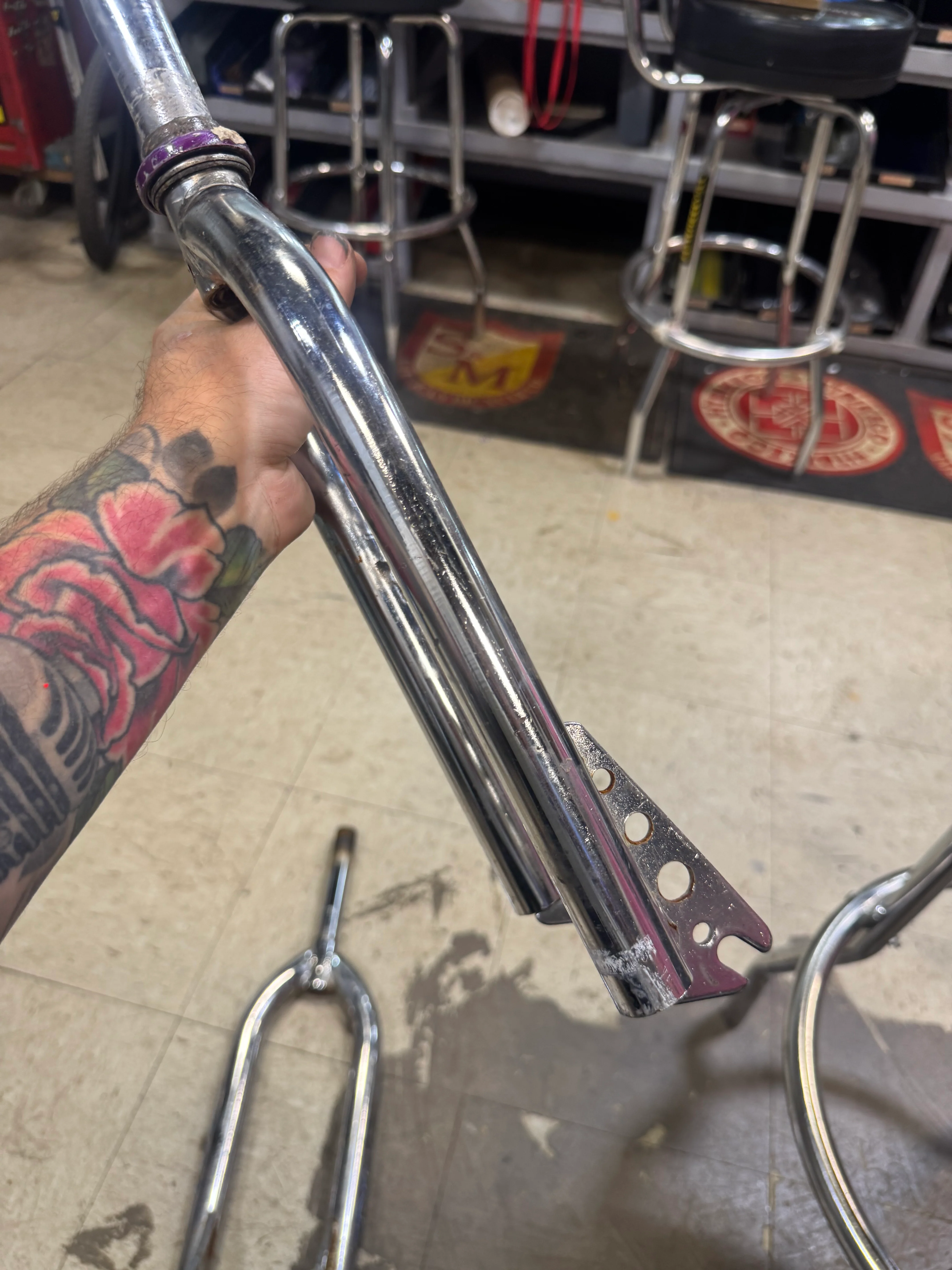 Vintage Oem chrome forks threaded - Image 4